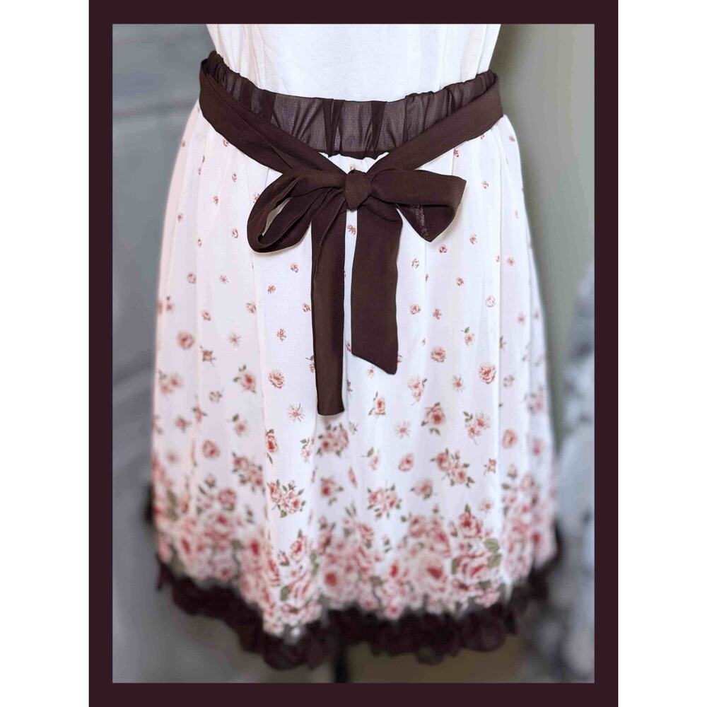 Axes Femme Floral Rose Frill Ruffle Ribbon Tie Skirt J Fashion Himekaji Coquette - Picture 9 of 13